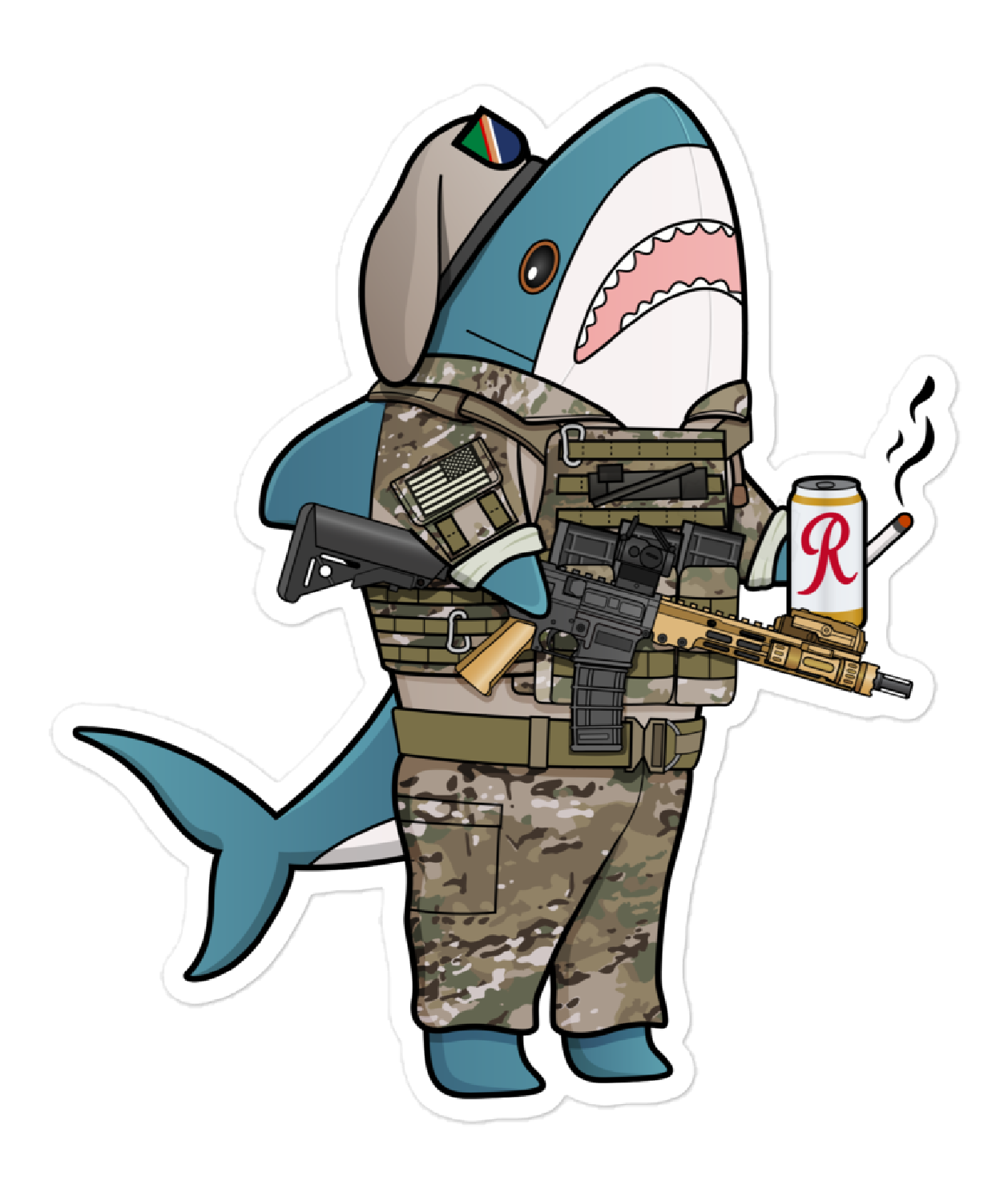 Sharky Ranger Sticker - U.S. Army Ranger Regiment Blahaj
