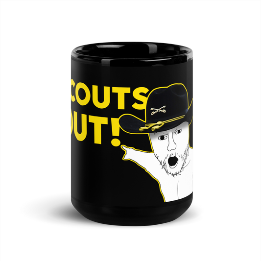 "Scouts Out!" Cavjak Mug (Black Glossy)