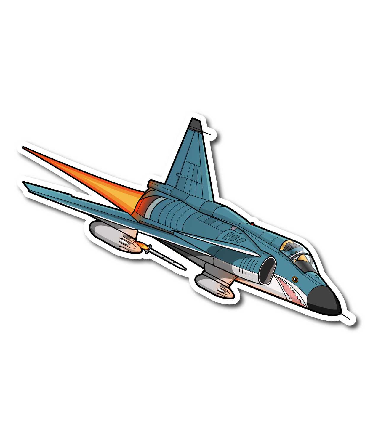 Blue Shark Viggen Jet Fighter Sticker