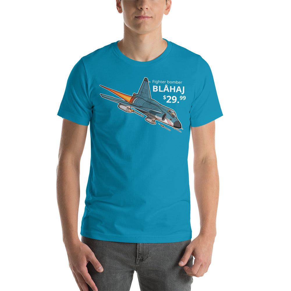 Blue Shark Viggen Jet Fighter (Front Only, Unisex)