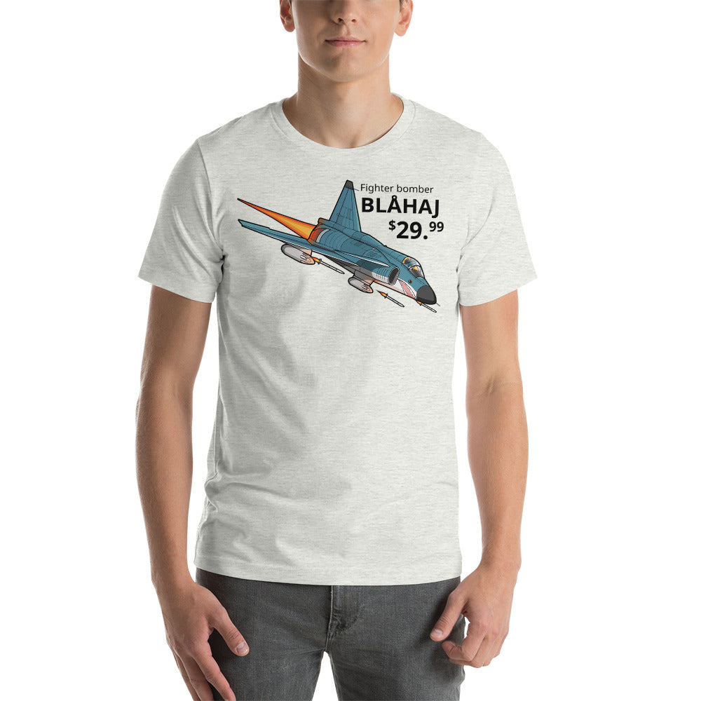 Blue Shark Viggen Jet Fighter (Front Only, Unisex)