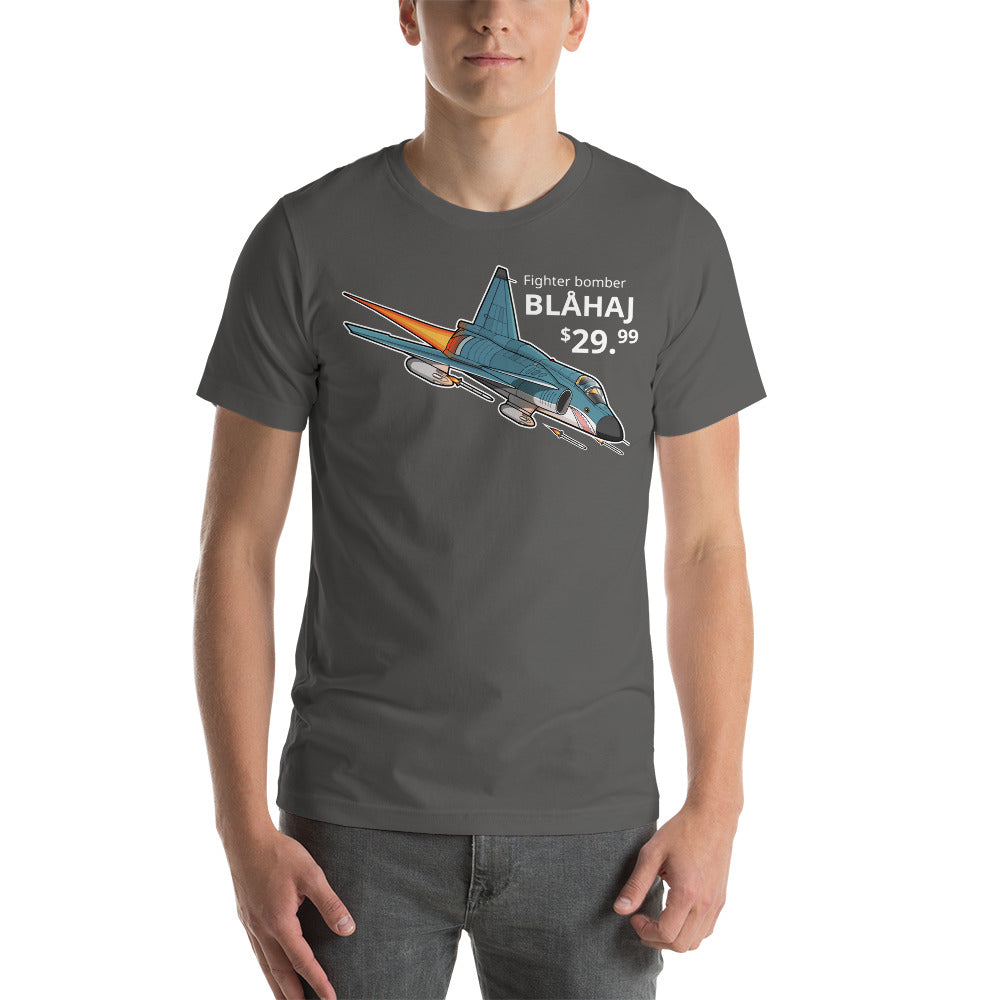 Blue Shark Viggen Jet Fighter (Front Only, Unisex)