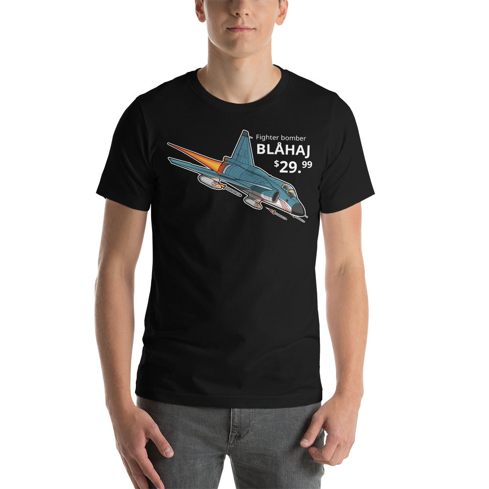 Blue Shark Viggen Jet Fighter (Front Only, Unisex)