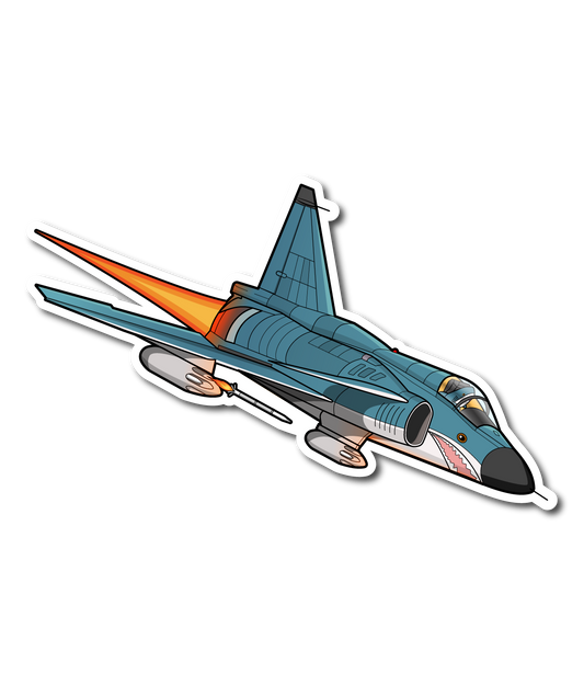 Blue Shark Viggen Jet Fighter Sticker
