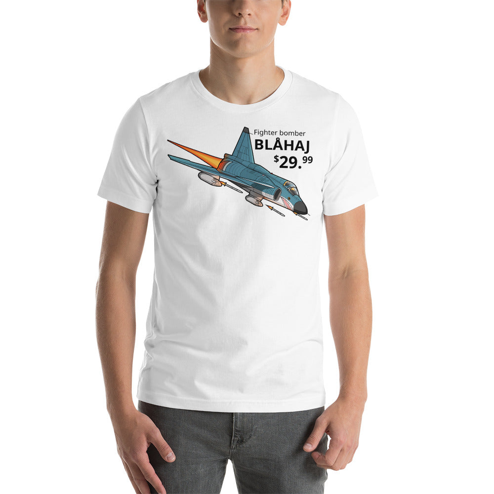 Blue Shark Viggen Jet Fighter (Front Only, Unisex)