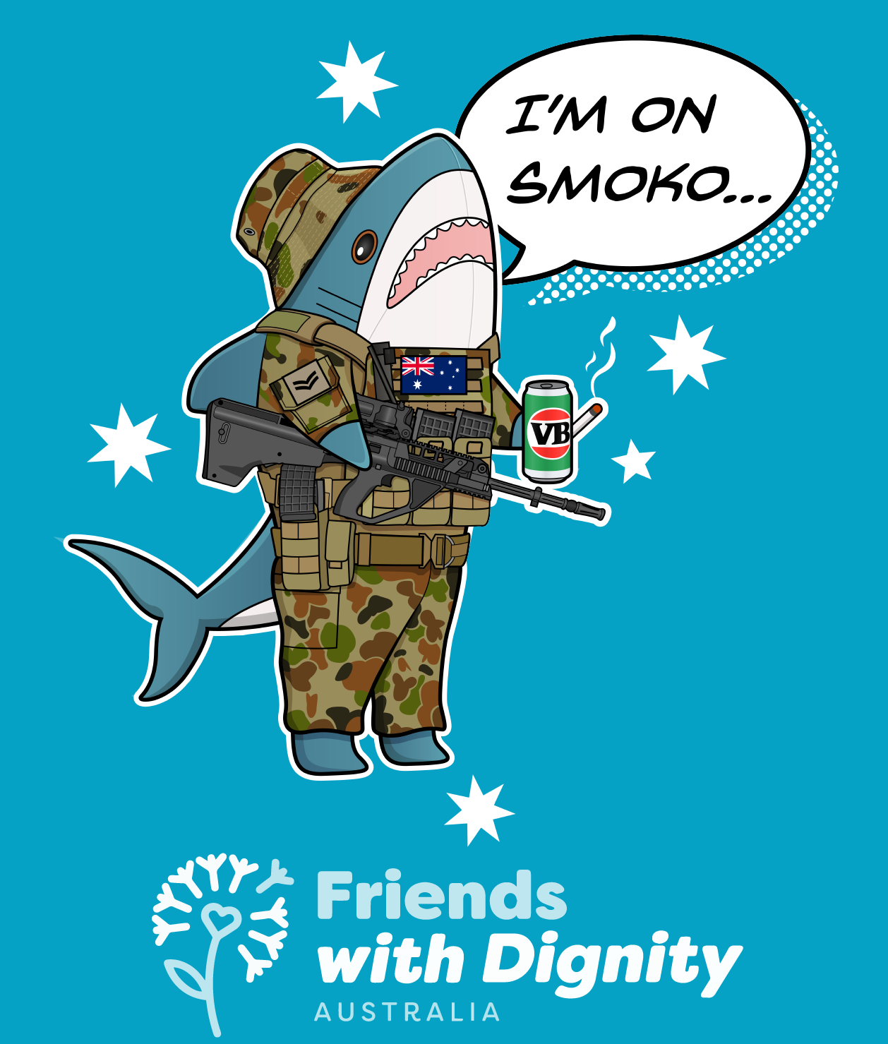 Old Mate Sharky - Digger Blahaj (Australian Army)